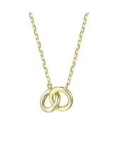 GiGiGirl Teens/Young Adults 14K Gold Plated Cubic Zirconia Two overlapping Rings Necklace