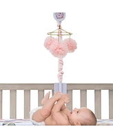 Lambs & Ivy Secret Garden Pink Pom Pom Musical Baby Crib Mobile Soother Toy
