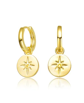 GiGiGirl Kids/Young Teens 14K Gold Plated With Star paved on Round Bar Drop Earrings