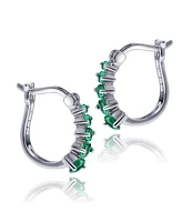 Gigi Girl Young Adults Sterling Silver with Cubic Zirconia Graduated Hoop Earrings