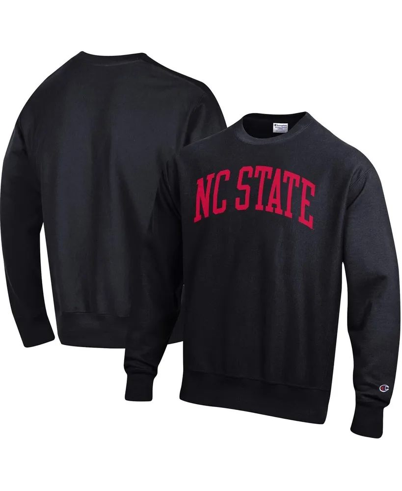 Men's Champion Black Nc State Wolfpack Arch Reverse Weave Pullover Sweatshirt