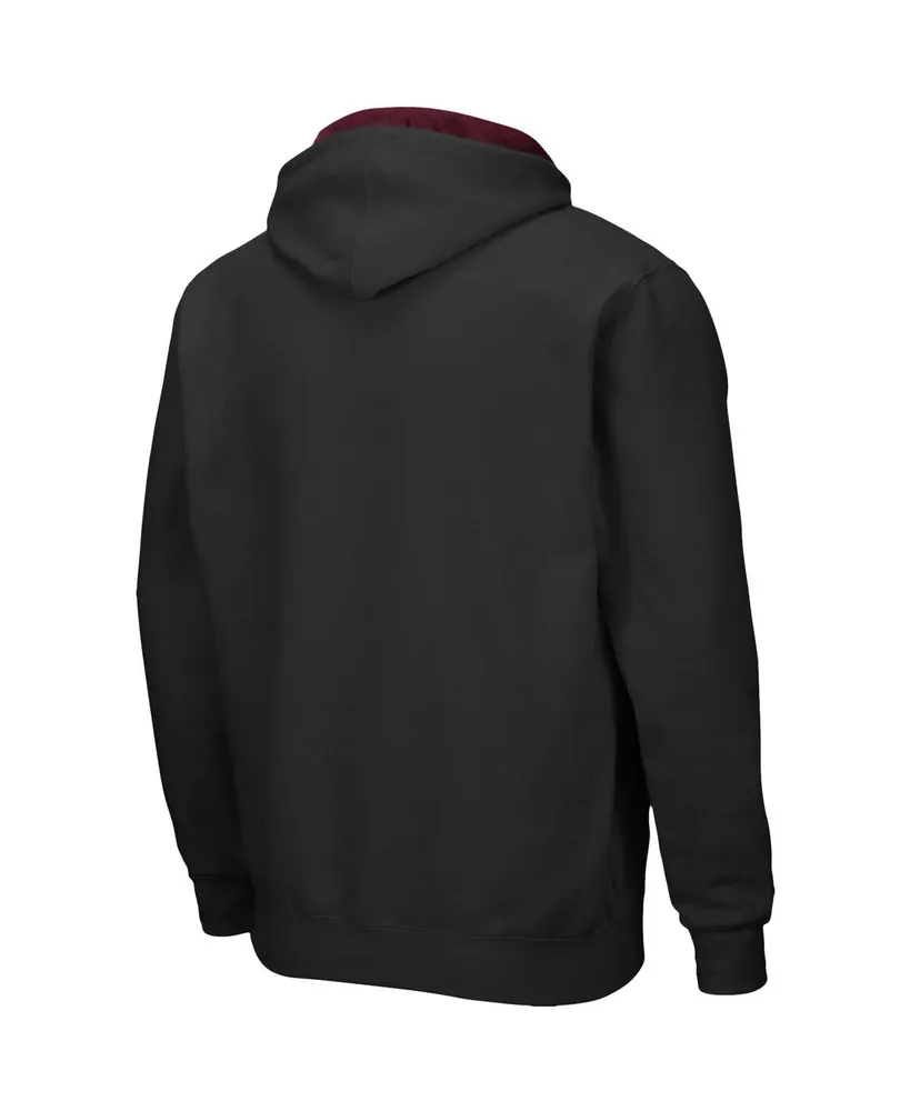 Men's Colosseum Black Mississippi State Bulldogs Arch and Logo 3.0 Full-Zip Hoodie