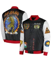 Men's and Women's Reason Black Def Leppard Bomber Full-Snap Jacket