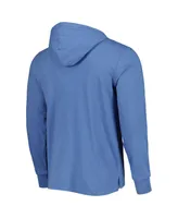 Men's '47 Brand Powder Blue Distressed Los Angeles Chargers Field Franklin Hooded Long Sleeve T-shirt