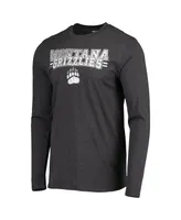 Men's Concepts Sport Maroon, Heathered Charcoal Distressed Montana Grizzlies Meter Long Sleeve T-shirt and Pants Sleep Set