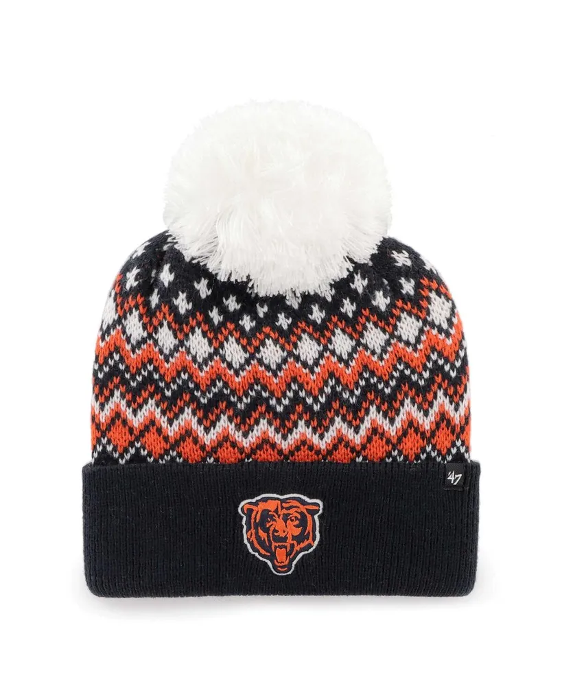 Women's '47 Brand Navy Chicago Bears Elsa Cuffed Knit Hat with Pom