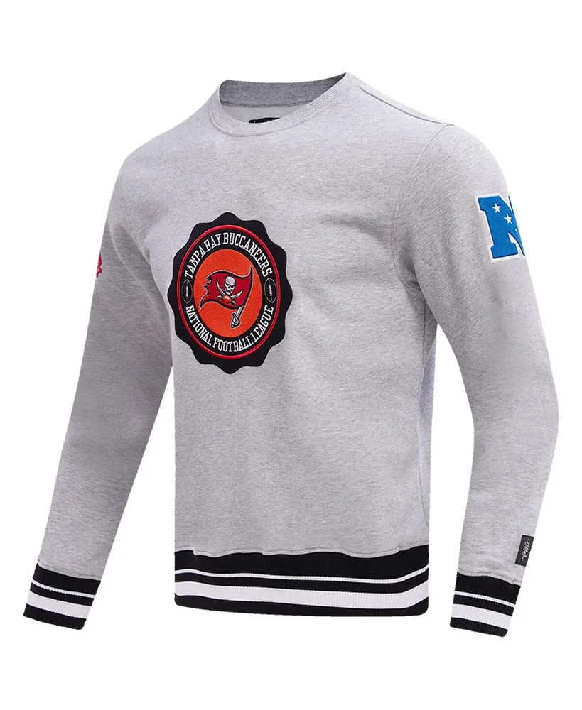 Men's Pro Standard Heather Gray Tampa Bay Buccaneers Crest Emblem Pullover Sweatshirt