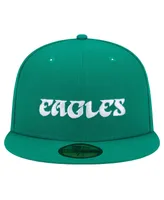 Men's New Era Kelly Green Philadelphia Eagles Historic Wordmark 59FIFTY Fitted Hat