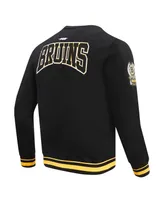 Men's Pro Standard Black Boston Bruins Crest Emblem Pullover Sweatshirt