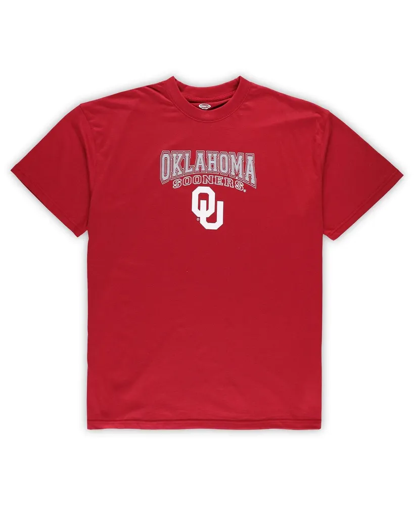 Men's Profile Crimson, Gray Oklahoma Sooners Big and Tall 2-Pack T-shirt Flannel Pants Set