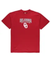 Men's Profile Crimson, Gray Oklahoma Sooners Big and Tall 2-Pack T-shirt Flannel Pants Set