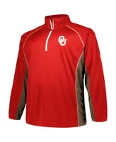 Men's Profile Crimson Oklahoma Sooners Big and Tall Quarter-Zip Raglan Jacket