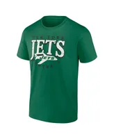 Men's Fanatics Green Distressed New York Jets Big and Tall Throwback T-shirt