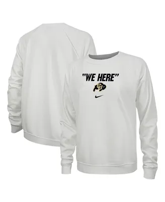 Women's Nike White Colorado Buffaloes We Here Varsity Raglan Pullover Sweatshirt