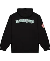 Men's Mitchell & Ness Black Distressed Dallas Mavericks Hardwood Classics Og 2.0 Pullover Hoodie