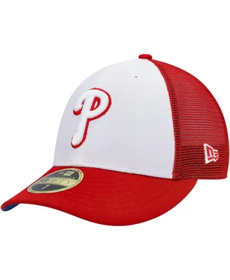 Men's New Era White, Red Philadelphia Phillies 2023 On-Field Batting Practice Low Profile 59FIFTY Fitted Hat