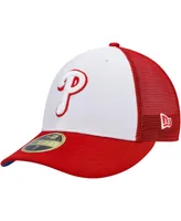 Men's New Era White, Red Philadelphia Phillies 2023 On-Field Batting Practice Low Profile 59FIFTY Fitted Hat