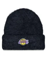 Women's New Era Black Los Angeles Lakers Fuzzy Thick Cuffed Knit Hat