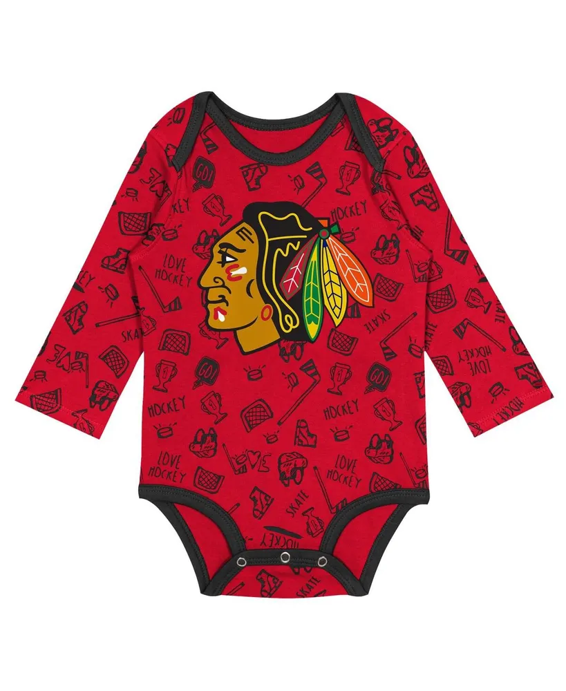 Infant Boys and Girls Red Chicago Blackhawks Dynamic Defender Long Sleeve Bodysuit