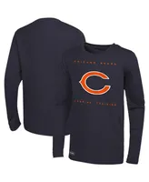 Men's Navy Chicago Bears Side Drill Long Sleeve T-shirt