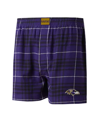 Men's Concepts Sport Purple, Black Baltimore Ravens Concord Flannel Boxers