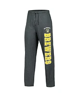 Men's Concepts Sport Charcoal, Navy Milwaukee Brewers Meter T-shirt and Pants Sleep Set
