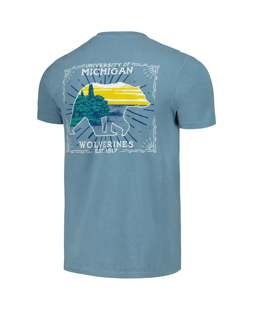 Men's Light Blue Michigan Wolverines State Scenery Comfort Colors T-shirt