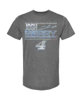 Men's Checkered Flag Sports Heather Charcoal Josh Berry Name and Number T-shirt