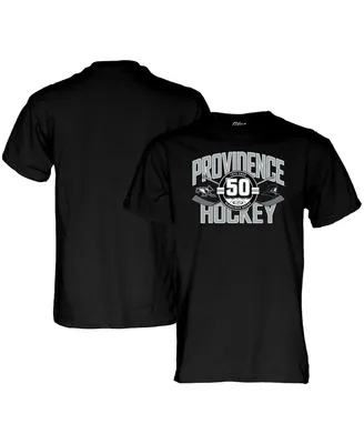 Men's and Women's Blue 84 Black Providence Friars 50th Anniversary Hockey T-shirt