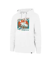 Men's '47 Brand White Miami Dolphins Go Fins Regional Headline Pullover Hoodie