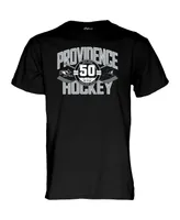 Men's and Women's Blue 84 Black Providence Friars 50th Anniversary Hockey T-shirt