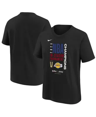 Big Boys Nike Black Los Angeles Lakers 2023 Nba In-Season Tournament Champions Locker Room T-shirt