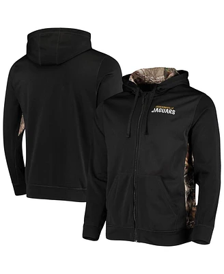 Men's Dunbrooke Black, Realtree Camo Jacksonville Jaguars Decoy Tech Fleece Full-Zip Hoodie