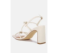 Kralor Knotted Strap Italian Block Heel Sandals