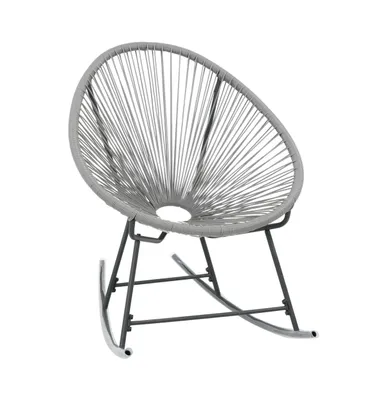 Outdoor Rocking Moon Chair Gray Poly Rattan