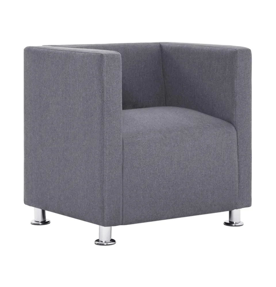 Cube Armchair Light Gray Fabric