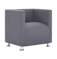 Cube Armchair Light Gray Fabric