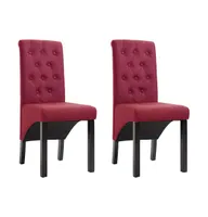 Dining Chairs 2 pcs Wine Red Fabric