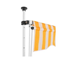Manual Retractable Awning 98.4" Orange and White Stripes