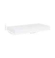 Floating Wall Shelf White 19.7"x9.1"x1.5" Mdf