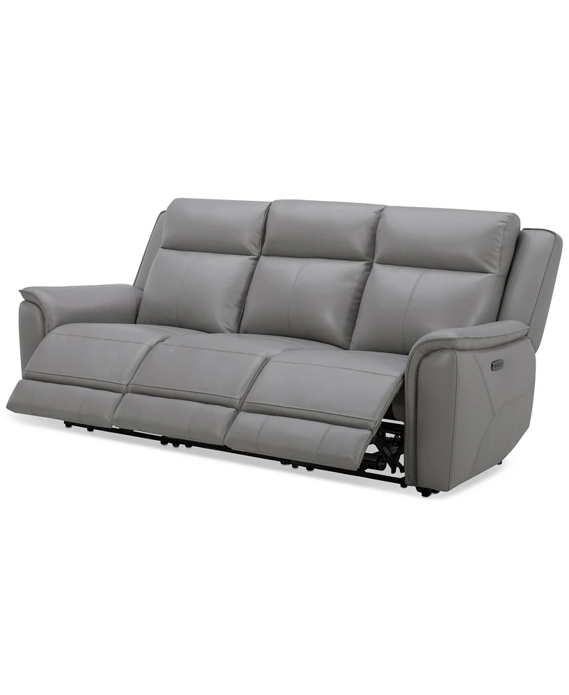 Addyson 88" 3-Pc. Leather Sofa with 3 Zero Gravity Recliners Power Headrests, Created for Macy's