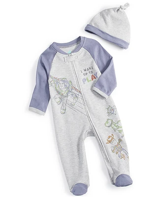 Disney Baby Toy Story Footed Coverall & Hat, 2 Piece Set