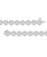 Diamond Halo Tennis Bracelet (7 ct. t.w.) in 14k White Gold