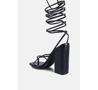 London Rag Pole dance lace up block heel sandals