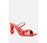 Womens Big Plan Diamante Detail Mid Heel Sandals