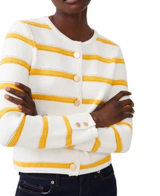 French Connection Women's Marloe Striped Button Front Cardigan