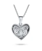 Bling Jewelry Celtic Triquetra Love Knot Butterfly Heart Infinity Pendant Necklace For Women .Oxidized Sterling Silver