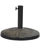 Patio Resin Umbrella Base with Wicker Style for Outdoor Use