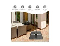 4 Pieces Square Fillable Patio Umbrella Base Set with Handle and Funnel