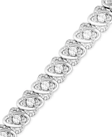 Diamond Interlocking Swirl Tennis Bracelet (3 ct. t.w.) in 10k White Gold